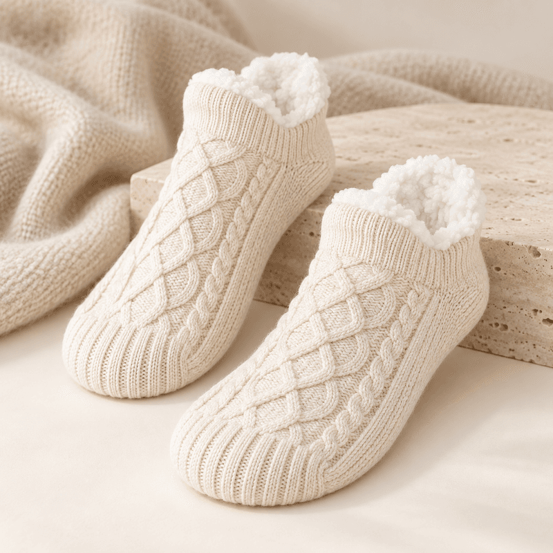 thermal lounge socks cream - Cloud Thermal Lounge Socks | Heated Comfort UK